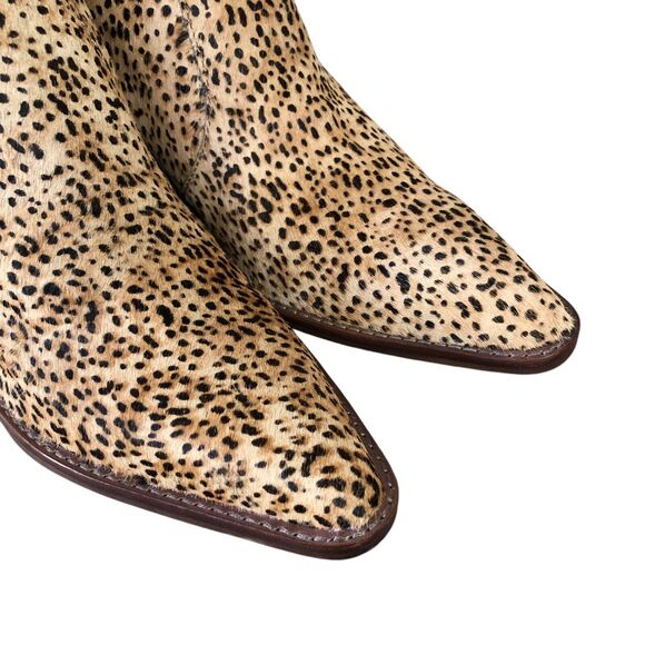 Dolce Vita Western Almond Toe Calf Hair Leopard $170 Block Heel Bootie Sz 9 NEW - Picture 13 of 15
